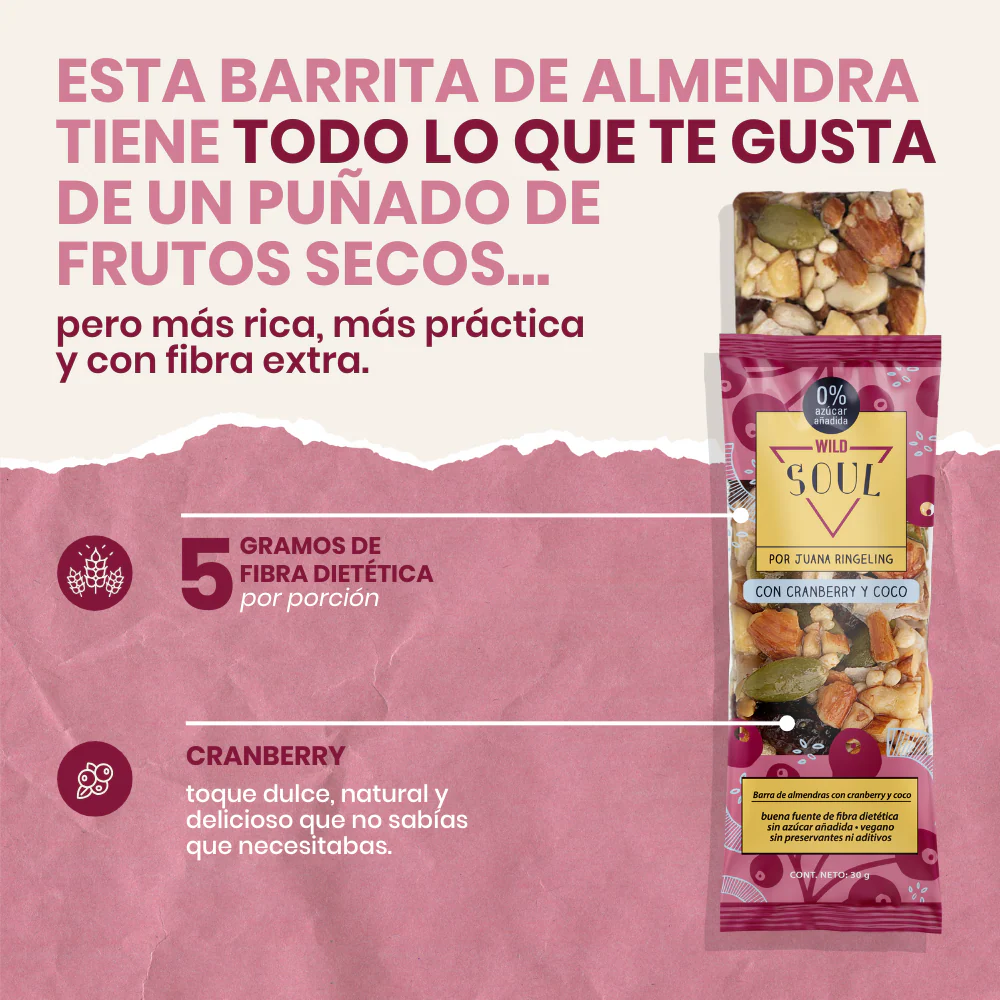 Barra Frutos Secos Cranberry Coco 16 unidades - Image 2