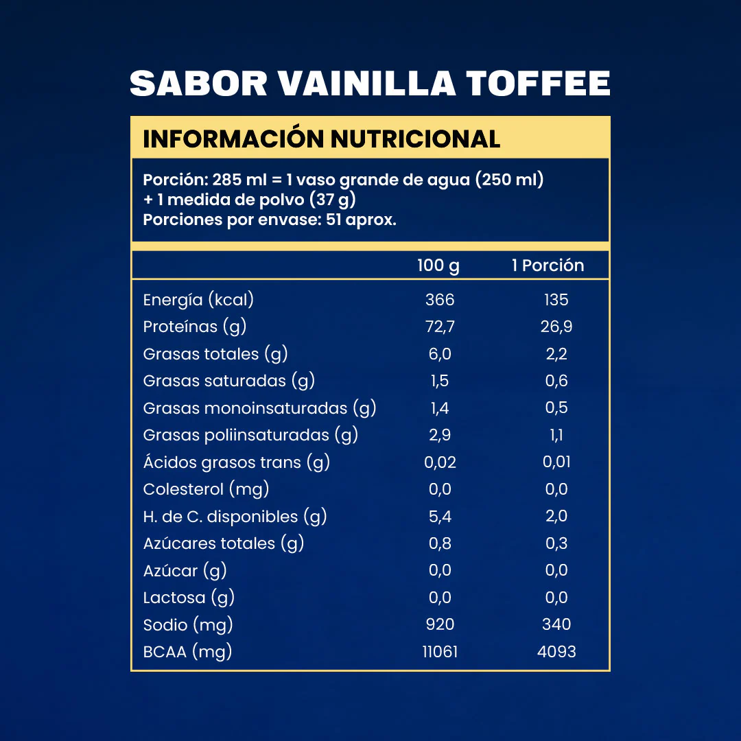 Proteína en polvo Sabor Vainilla Toffee 1,87 kg - Image 4