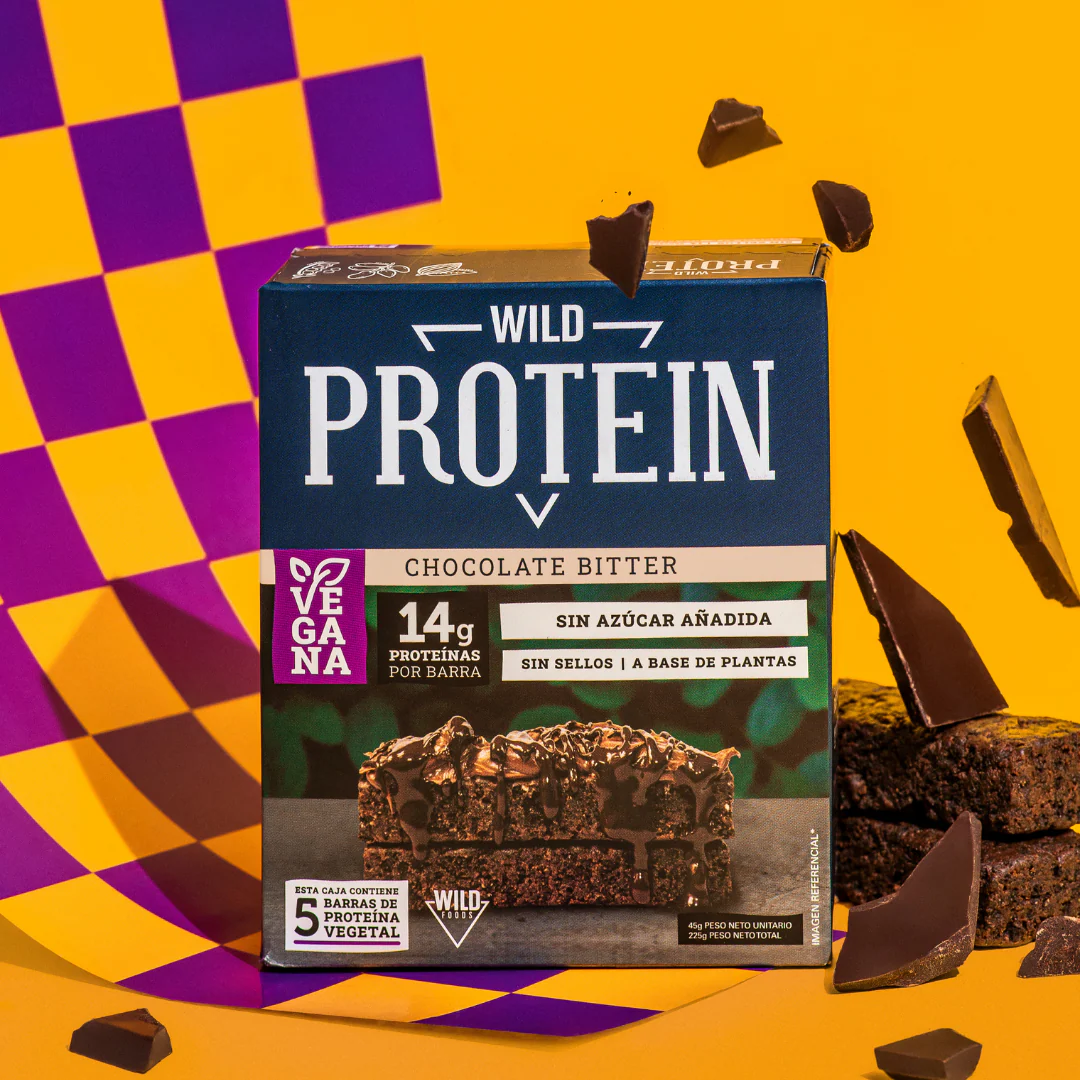 Wild Protein Vegana Chocolate Bitter 5 unidades - Image 3