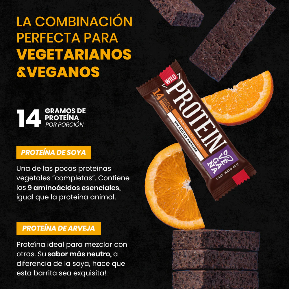 Wild Protein Vegana Chocolate Naranja 16 unidades - Image 5