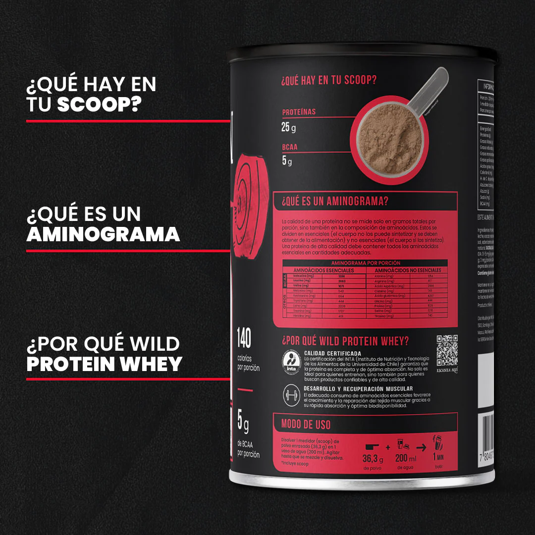 Wild Protein Whey Sabor Chocolate 653 g - Image 4