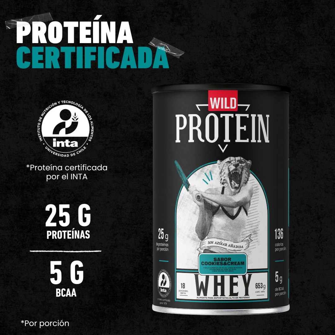 Wild Protein Whey Sabor Cookies & Cream 653 g - Image 3